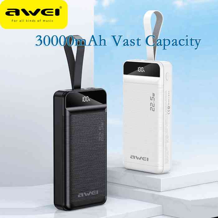 Awei P140K 30000mAh 22.5W Fast Charging Power Bank with LED Flashlight